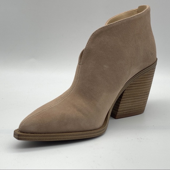 VINCE CAMUTO Ginsel Taupe Suede Bootie - Picture 4 of 15